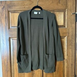 Cyrus Khaki Ribbed Knit Cardigan